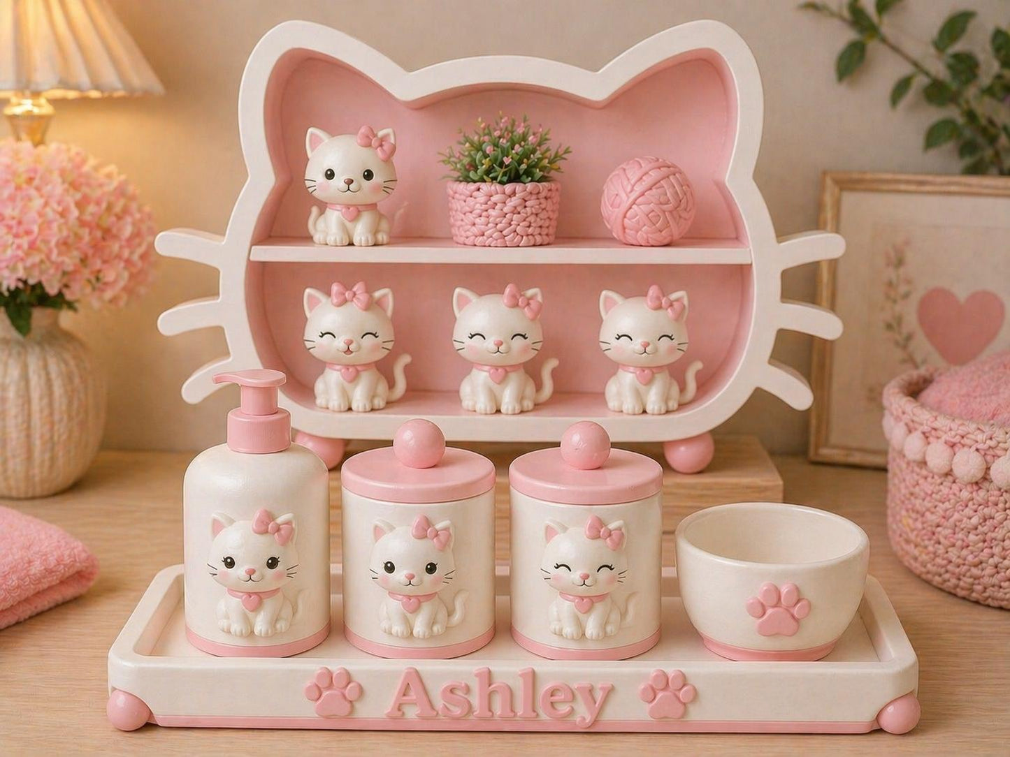 personalized baby nursery set - shelf + hygiene kit