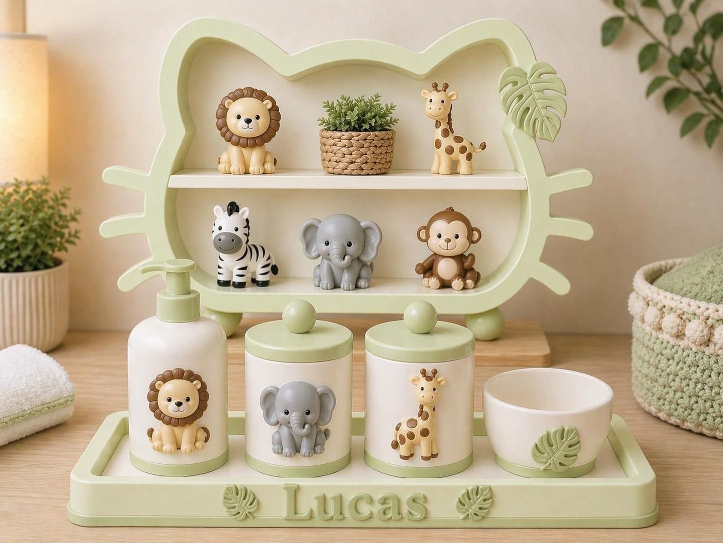 personalized baby nursery set - shelf + hygiene kit