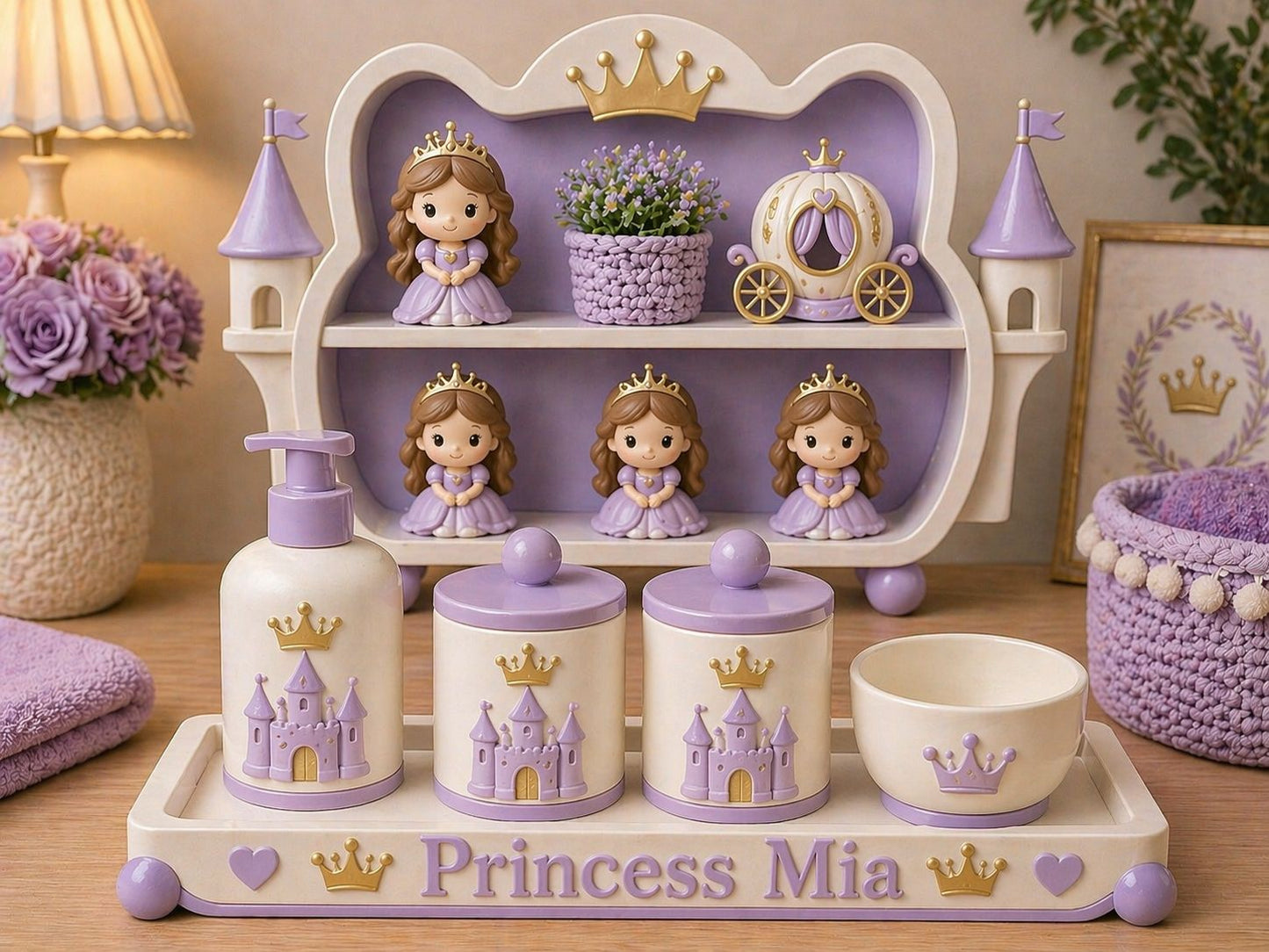 personalized baby nursery set - shelf + hygiene kit